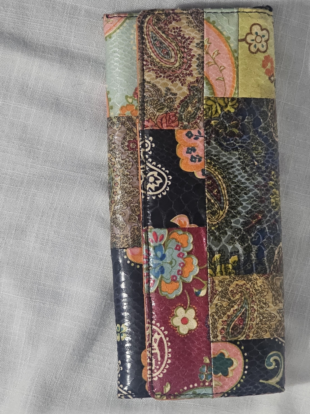 Women's Patchwork Floral Long Wallet - Multi Color